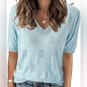 NWOT Short sleeve v neck blouse